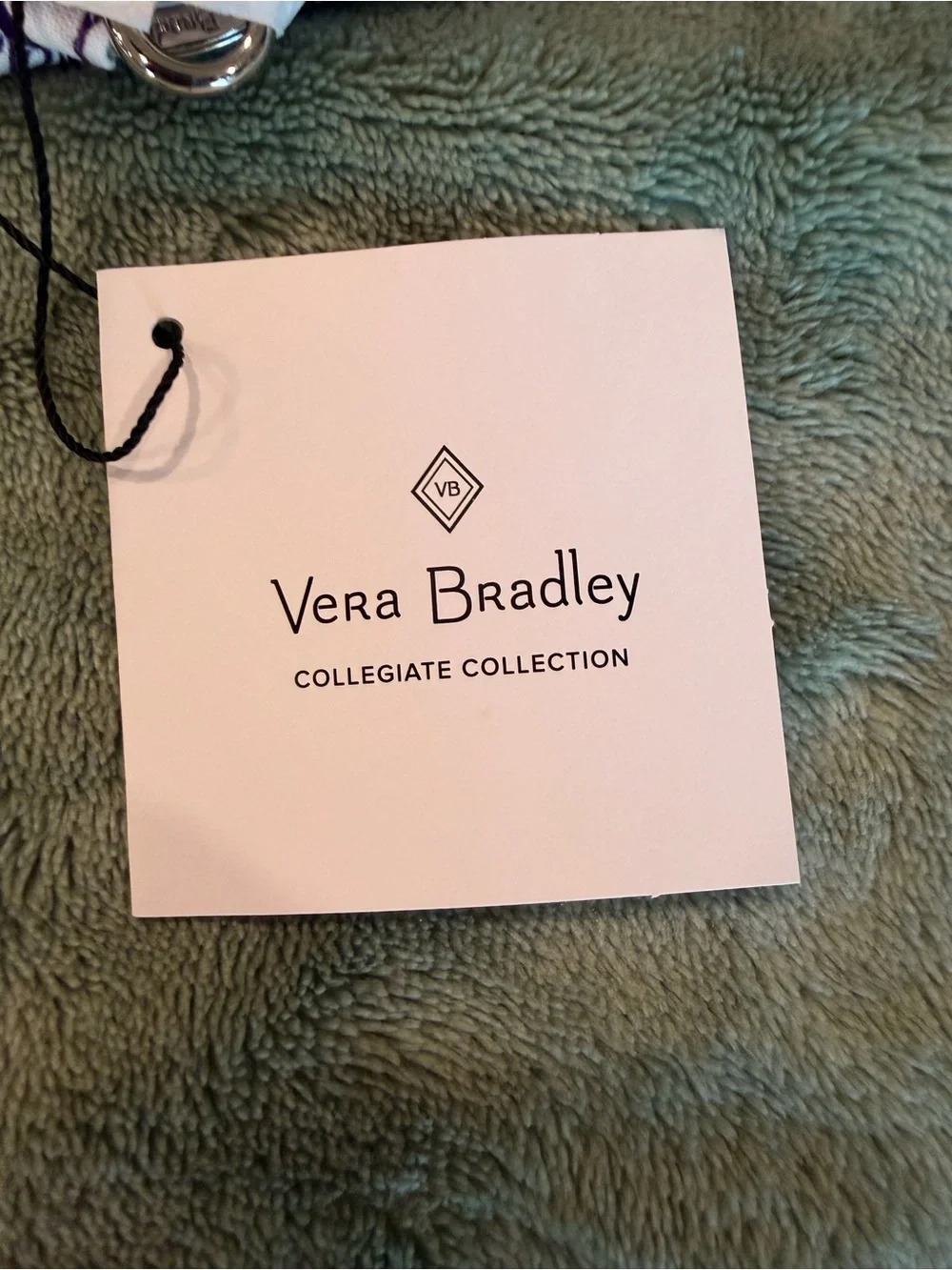 NWT Vera Bradley Clemson University Zip ID Lanyard Rain Garden Purple